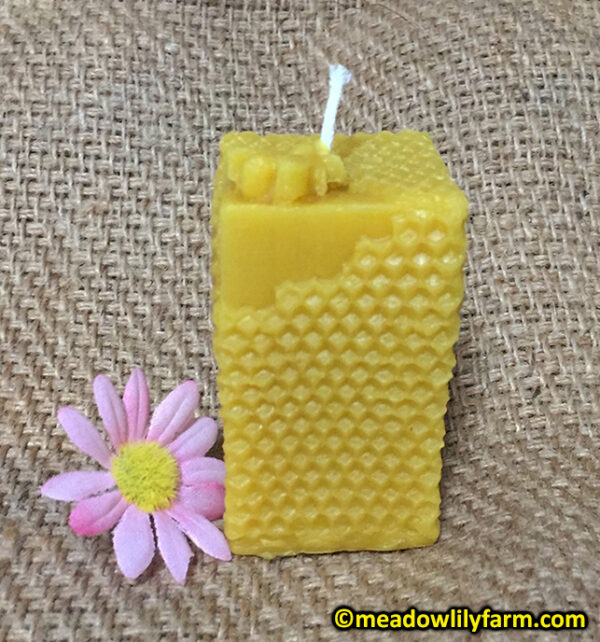 Honeycomb Square Beeswax Candle